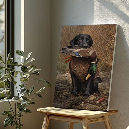Classic Duck Hunting Retriever Canvas Gift for Hunters Cabin Decor