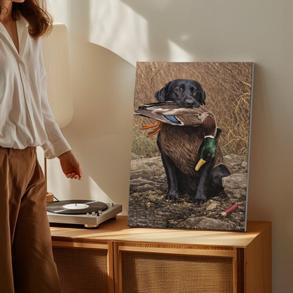 Classic Duck Hunting Retriever Canvas Gift for Hunters Cabin Decor