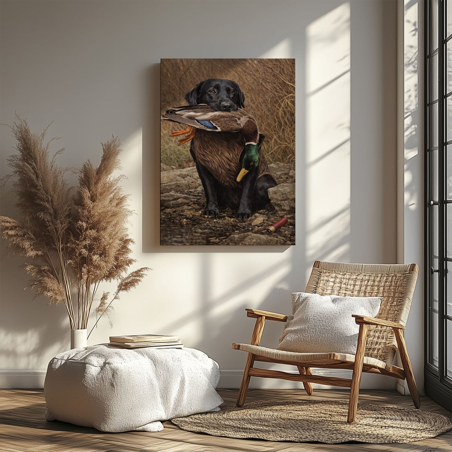 Classic Duck Hunting Retriever Canvas Gift for Hunters Cabin Decor