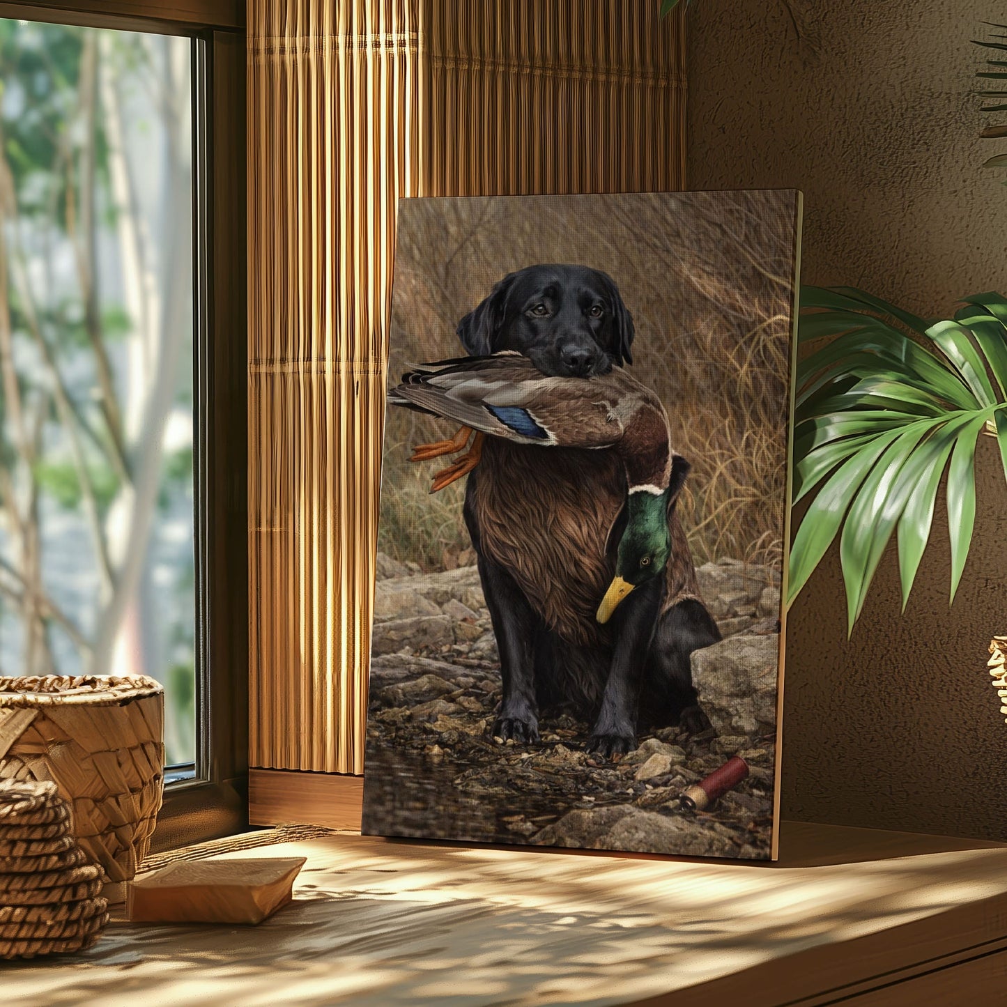 Classic Duck Hunting Retriever Canvas Gift for Hunters Cabin Decor