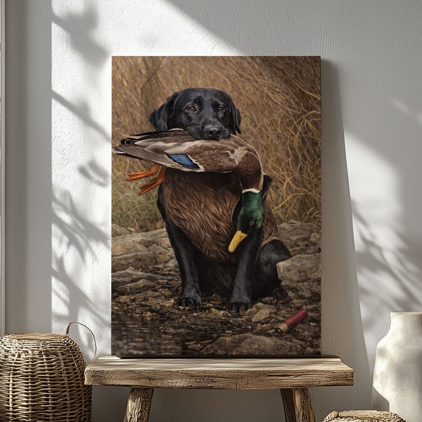 Classic Duck Hunting Retriever Canvas Gift for Hunters Cabin Decor