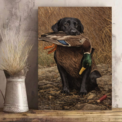 Classic Duck Hunting Retriever Canvas Gift for Hunters Cabin Decor