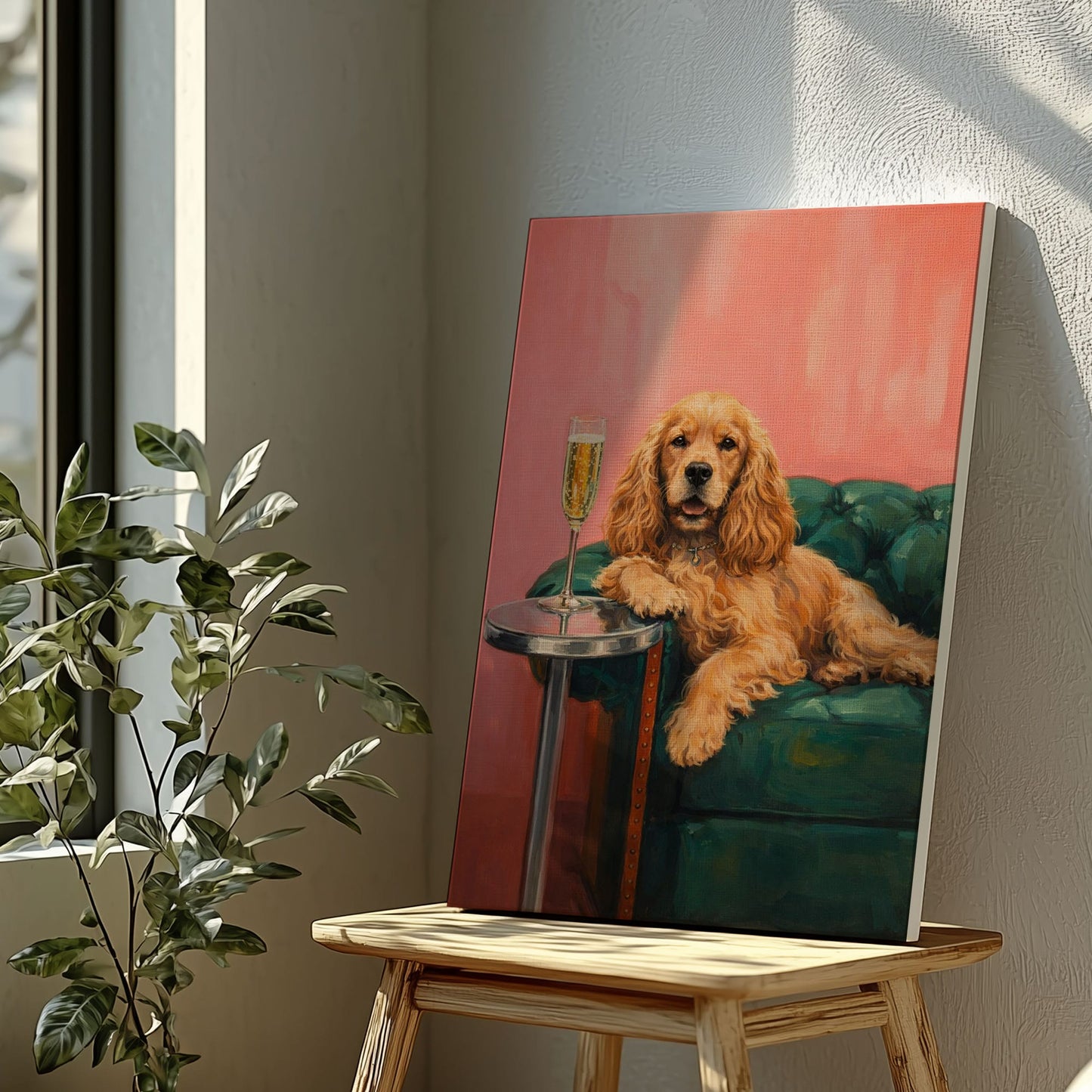 Relaxed Hunting Dog Canvas Wall Art Gift for Hunters Cabin Decor