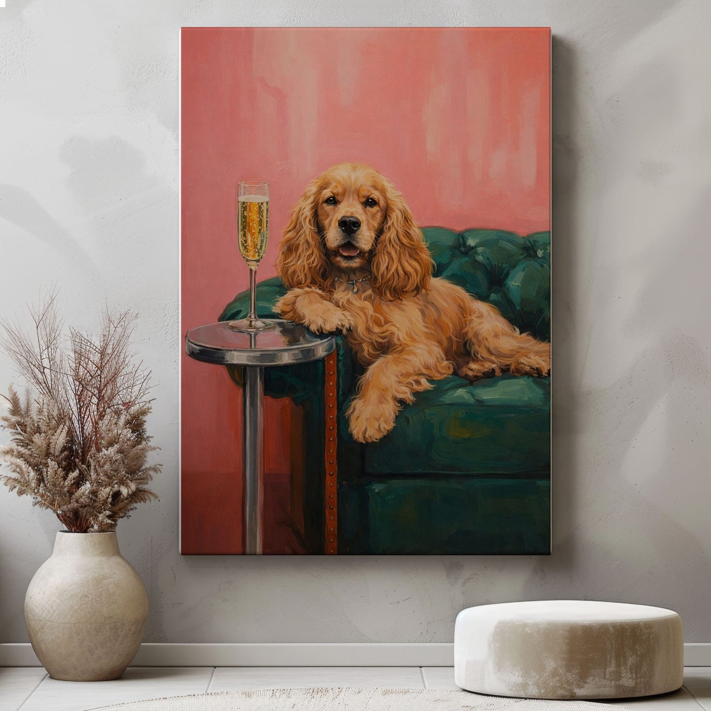 Relaxed Hunting Dog Canvas Wall Art Gift for Hunters Cabin Decor