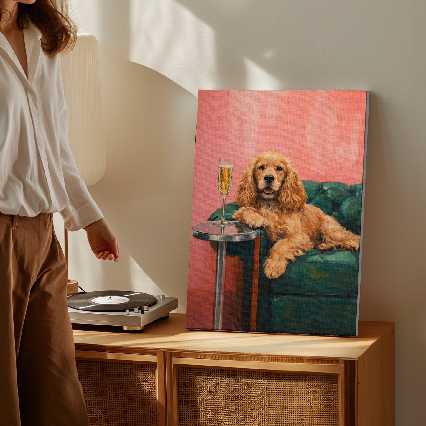 Relaxed Hunting Dog Canvas Wall Art Gift for Hunters Cabin Decor