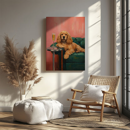 Relaxed Hunting Dog Canvas Wall Art Gift for Hunters Cabin Decor