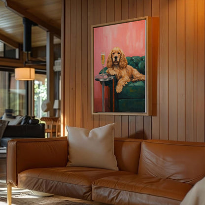 Relaxed Hunting Dog Canvas Wall Art Gift for Hunters Cabin Decor