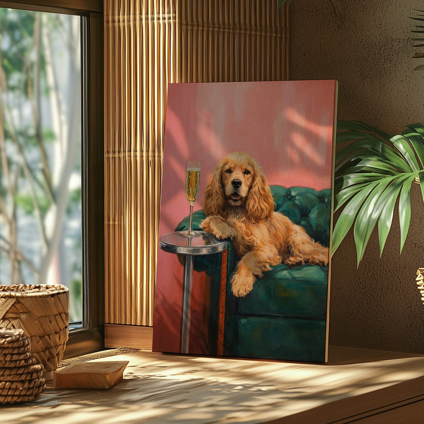 Relaxed Hunting Dog Canvas Wall Art Gift for Hunters Cabin Decor