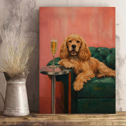 Relaxed Hunting Dog Canvas Wall Art Gift for Hunters Cabin Decor