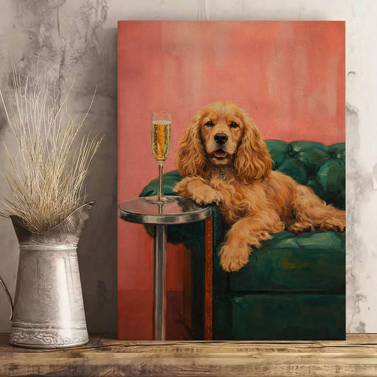 Relaxed Hunting Dog Canvas Wall Art Gift for Hunters Cabin Decor