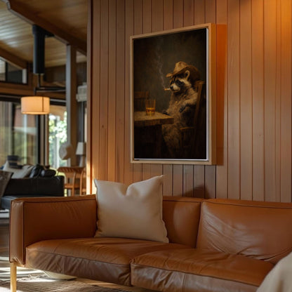 Cowboy Raccoon Canvas Wall Art
