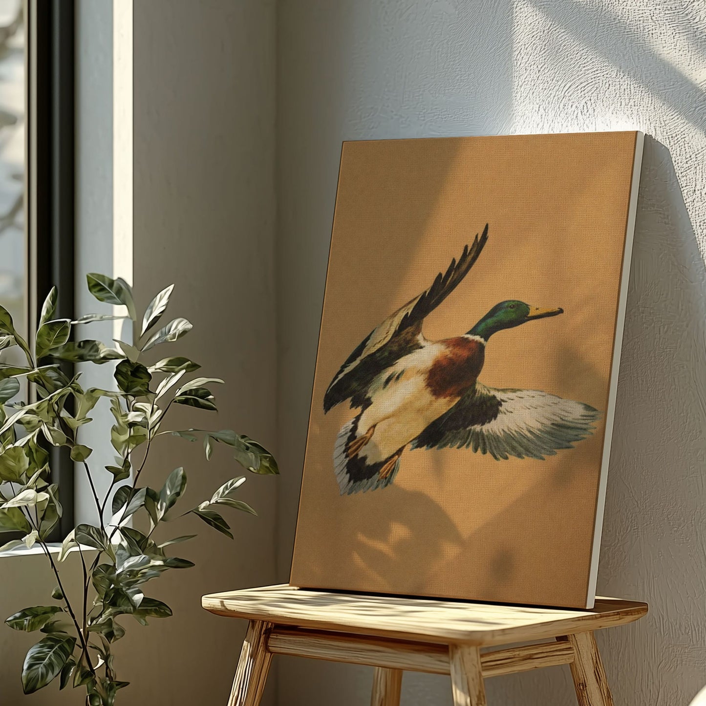 Flying Mallard Duck Canvas Wall Art