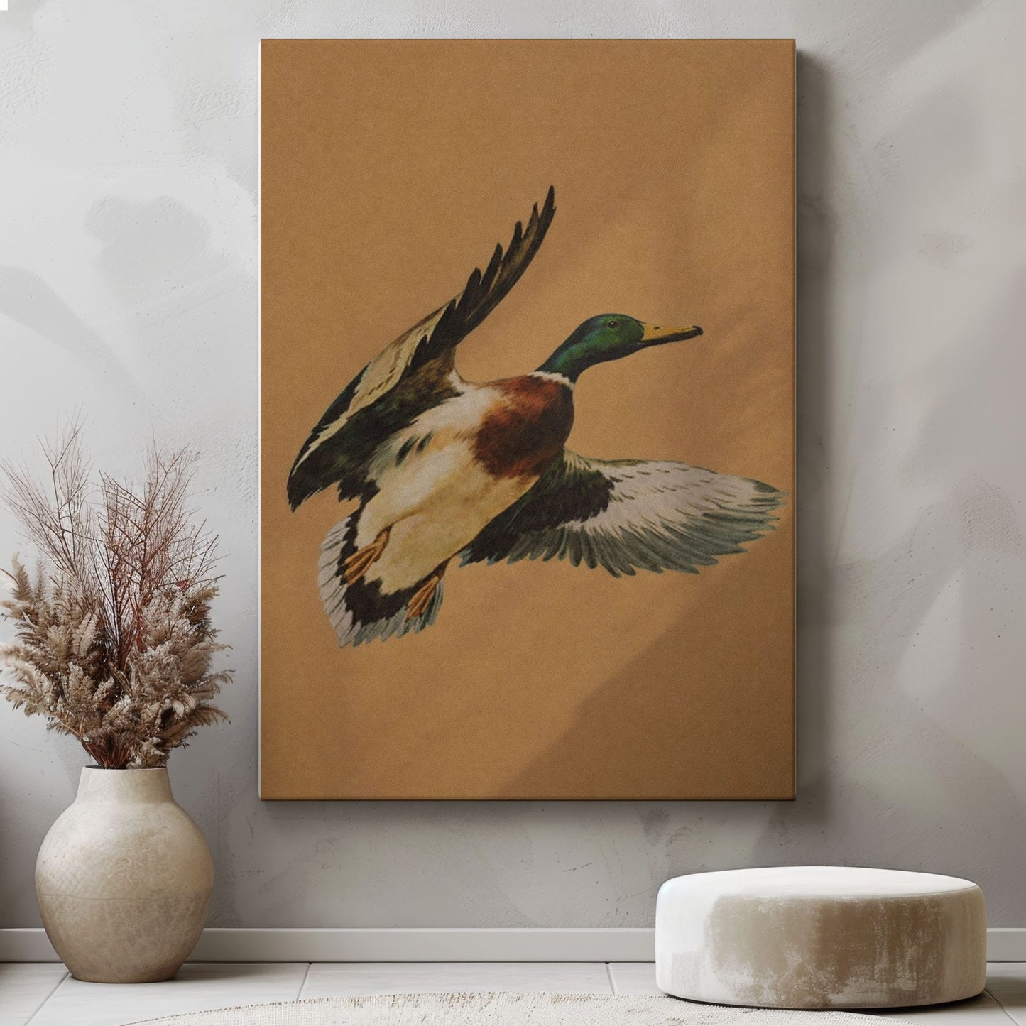 Flying Mallard Duck Canvas Wall Art