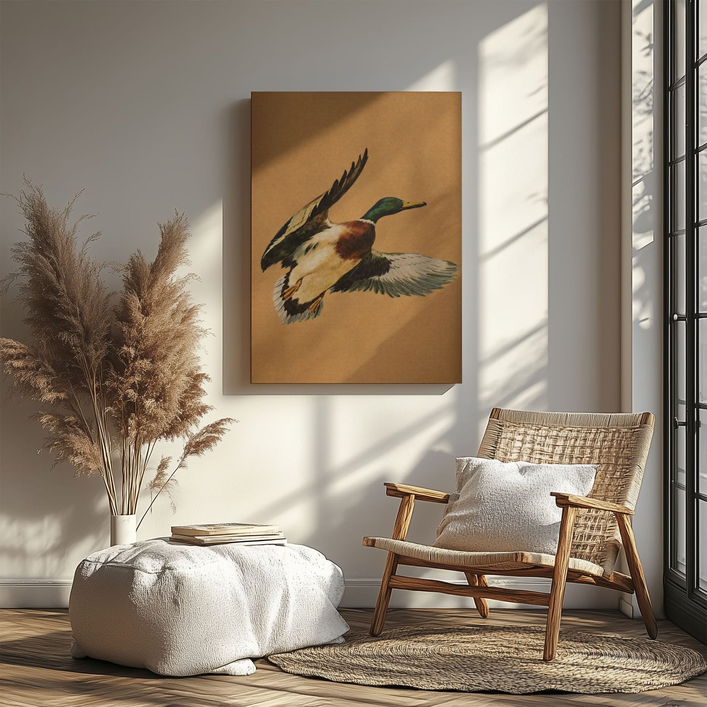Flying Mallard Duck Canvas Wall Art