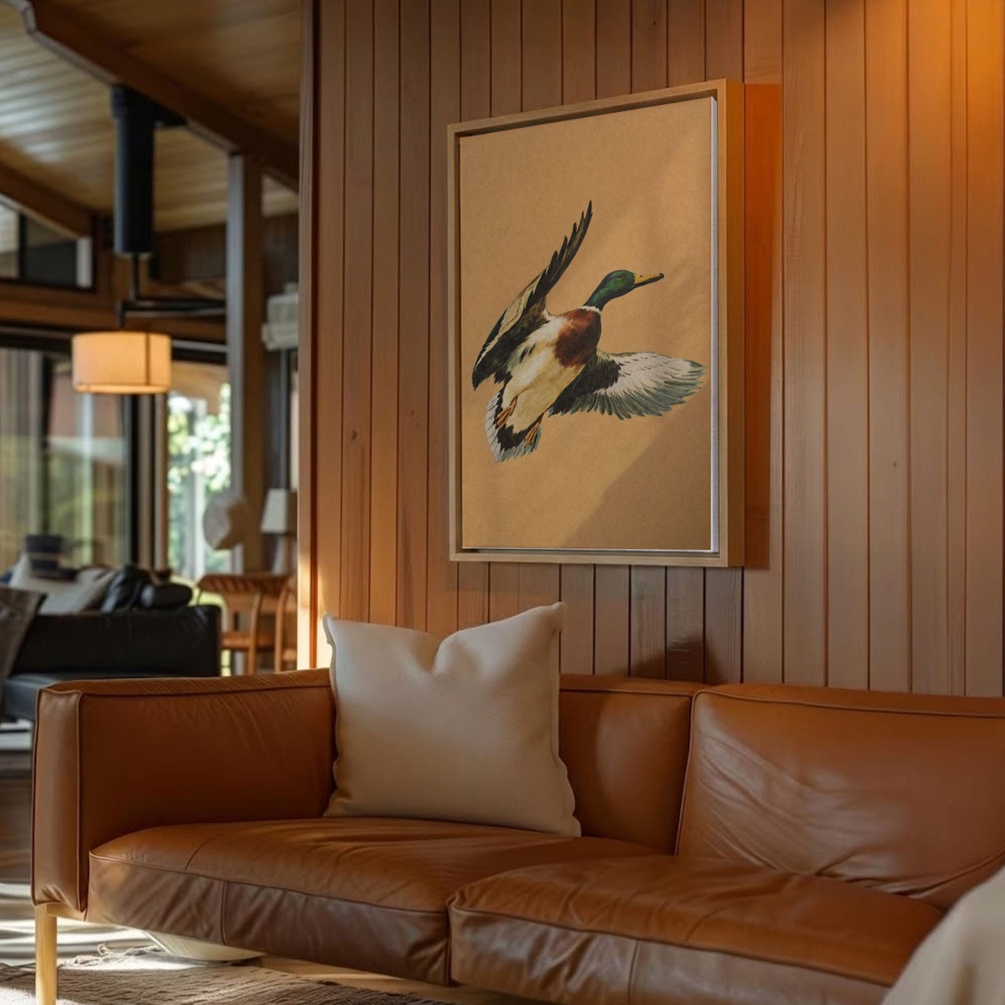 Flying Mallard Duck Canvas Wall Art