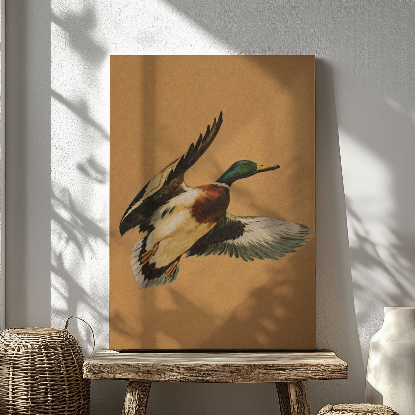 Flying Mallard Duck Canvas Wall Art