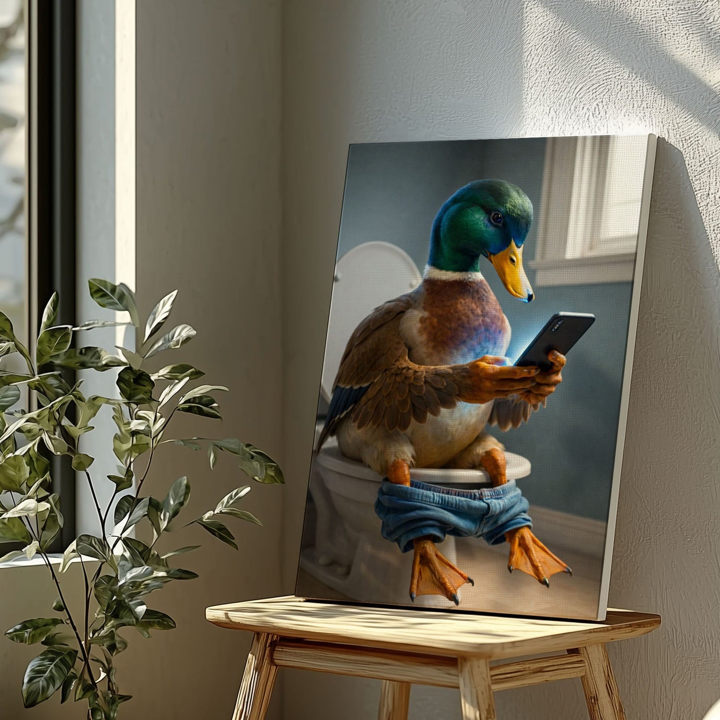 Funny Duck Bathroom Wall Art