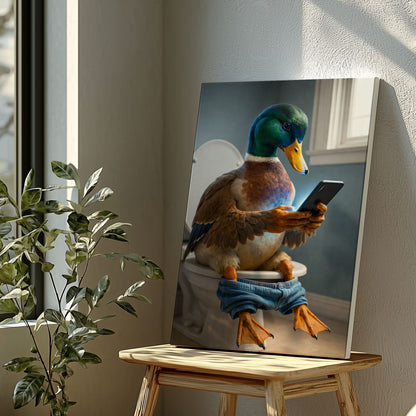Funny Duck Bathroom Wall Art