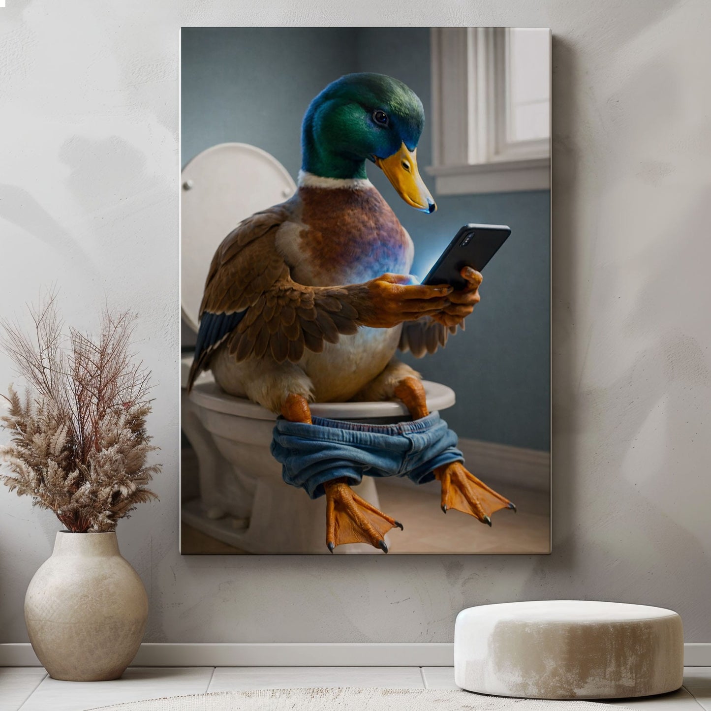 Funny Duck Bathroom Wall Art