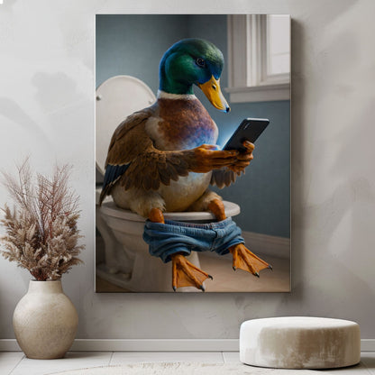 Funny Duck Bathroom Wall Art