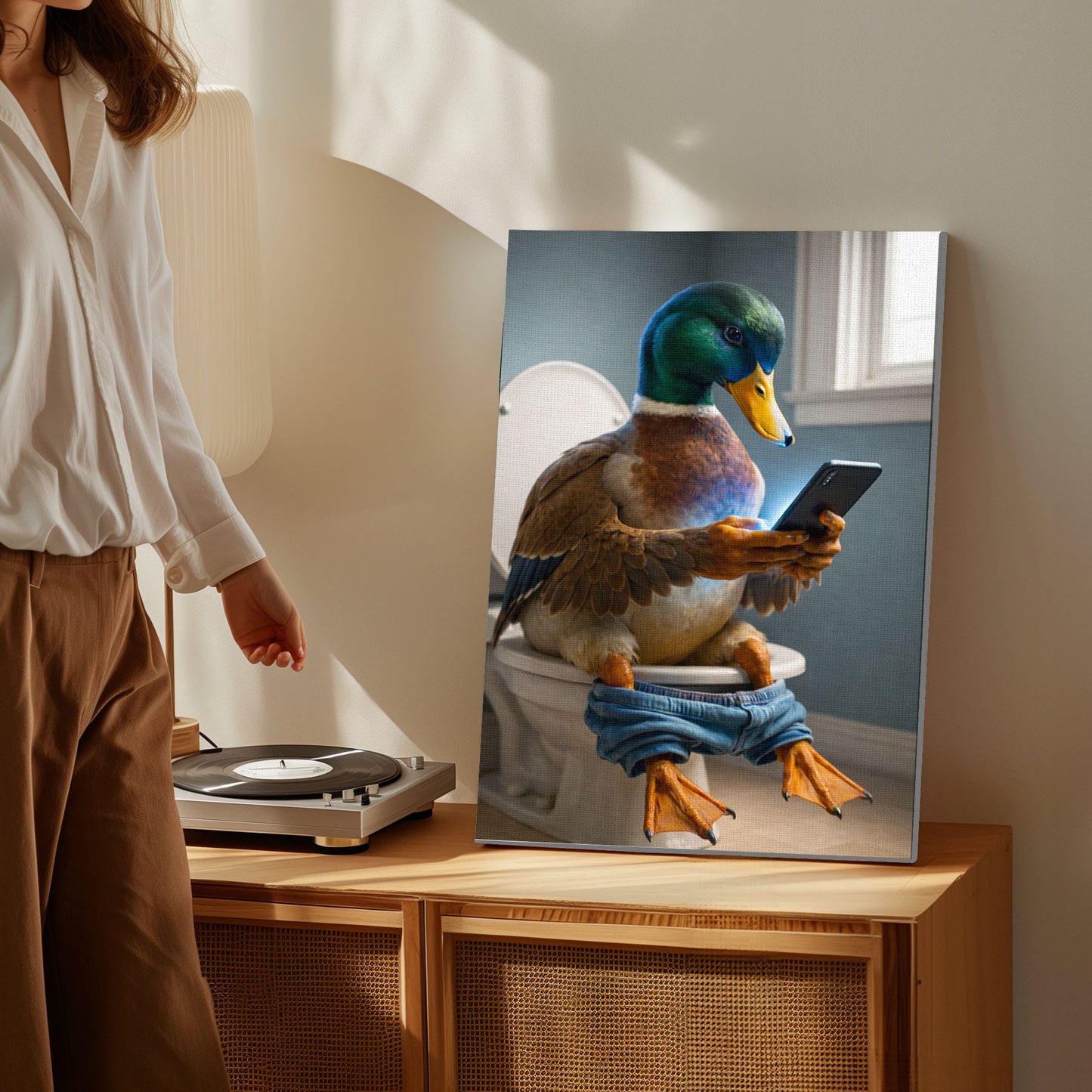 Funny Duck Bathroom Wall Art