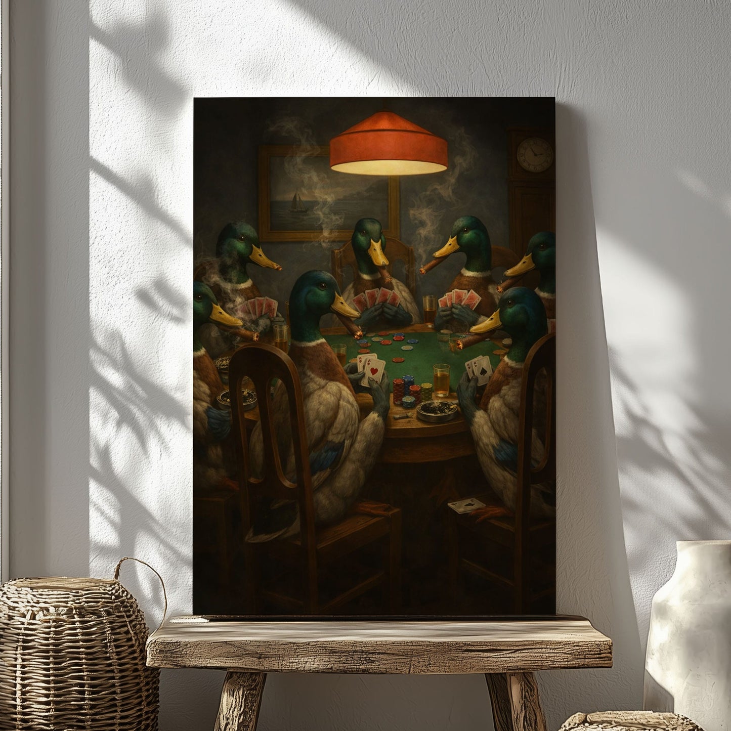 Ducks Playing Poker Canvas Wall Art