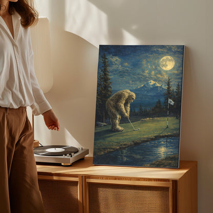 Sasquatch Golfing Art Print: Bigfoot "Bogey Putt