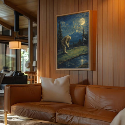 Sasquatch Golfing Art Print: Bigfoot "Bogey Putt