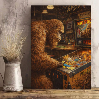 Sasquatch Pinball Wizard Art Print: Bigfoot Arcade Artwork