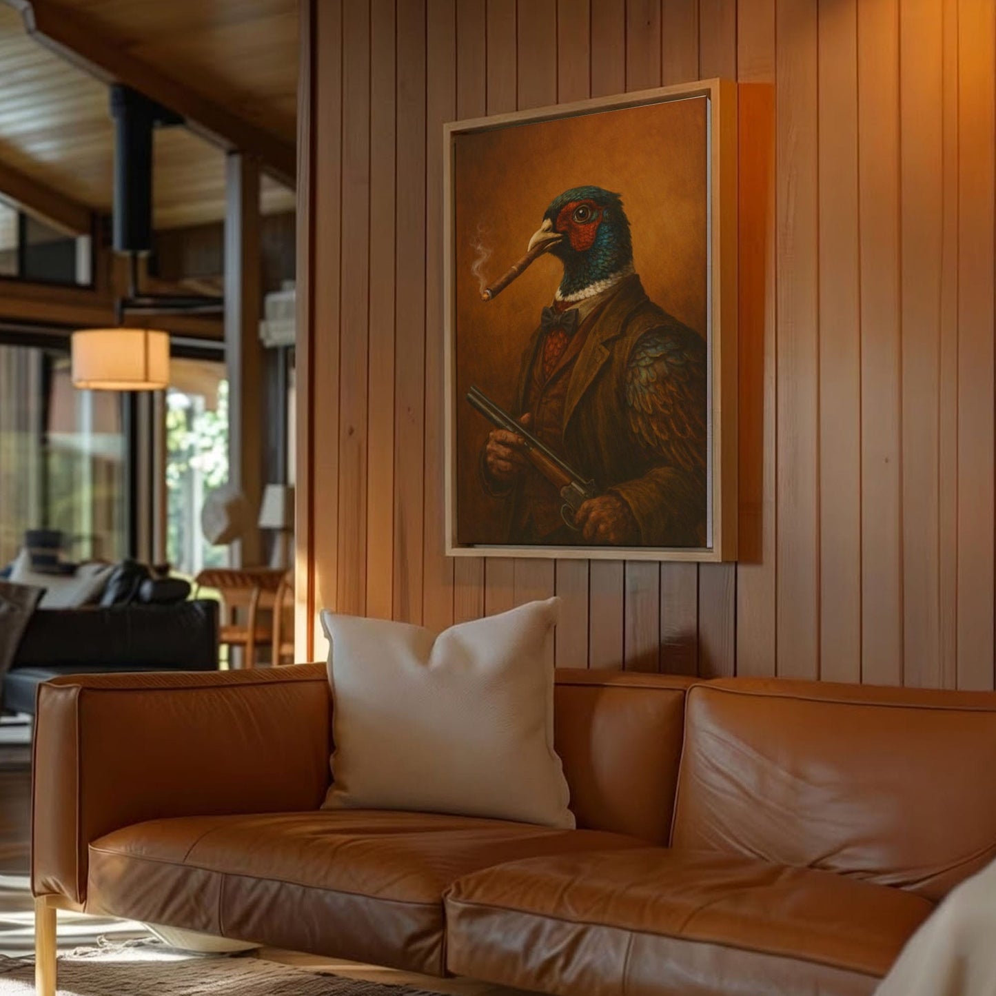 Pheasant Gentleman Smoking Cigar Classic Animal Art