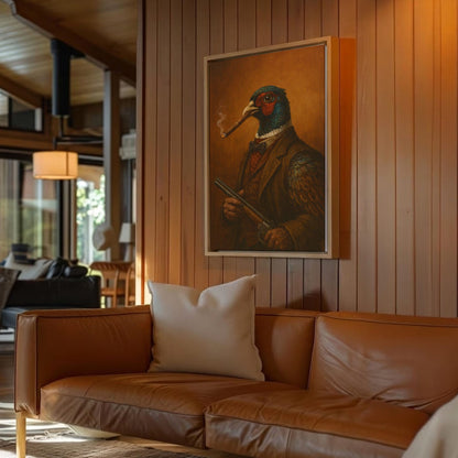 Pheasant Gentleman Smoking Cigar Classic Animal Art