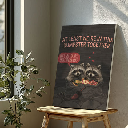 Funny Valentine Raccoon Wall Art Print