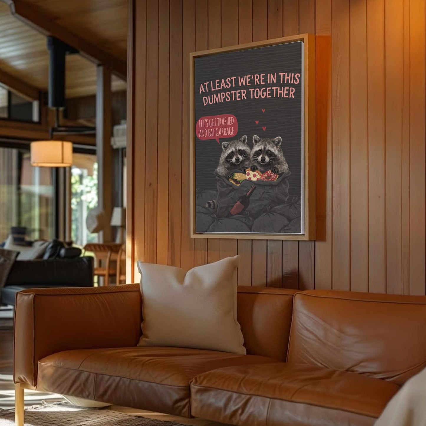 Funny Valentine Raccoon Wall Art Print