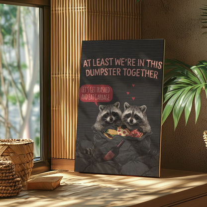 Funny Valentine Raccoon Wall Art Print