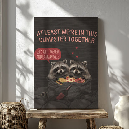 Funny Valentine Raccoon Wall Art Print