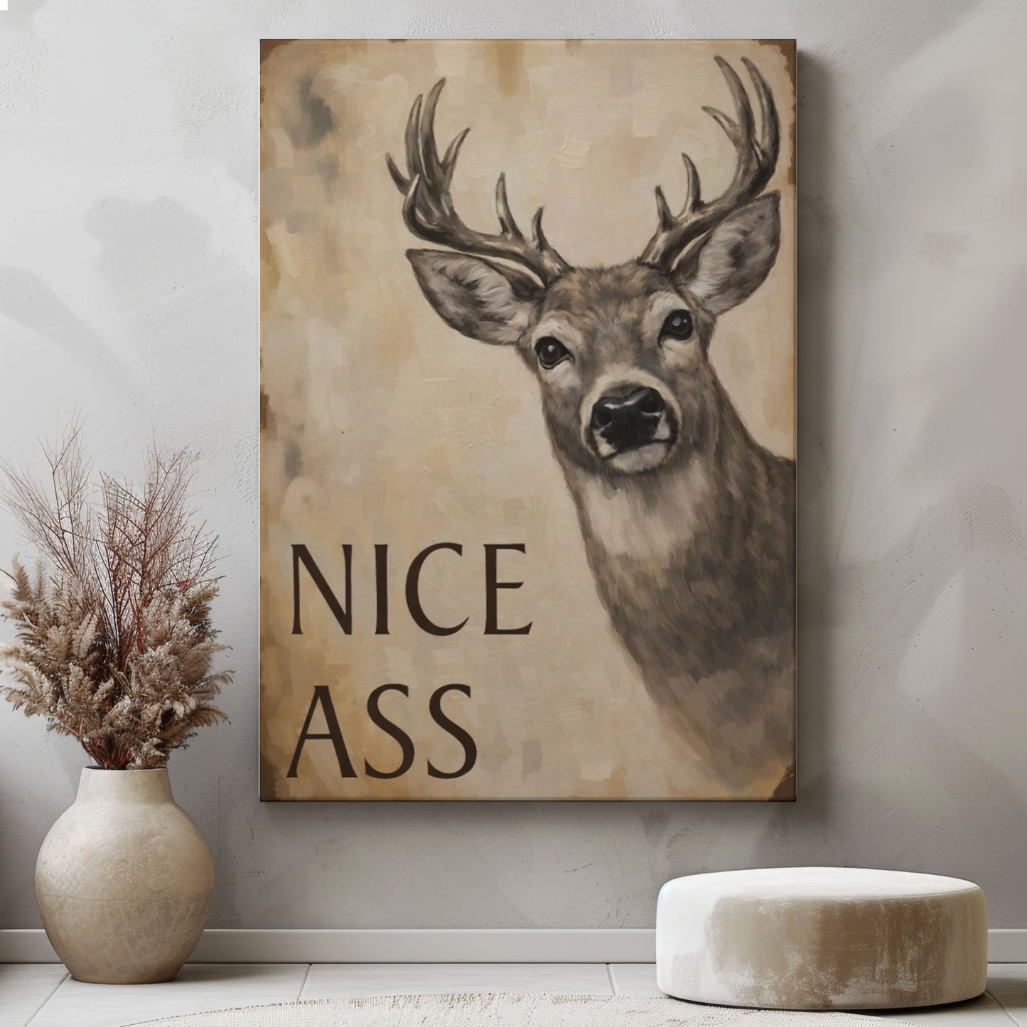 Nice Ass Deer Bathroom Wall Hangings Canvas