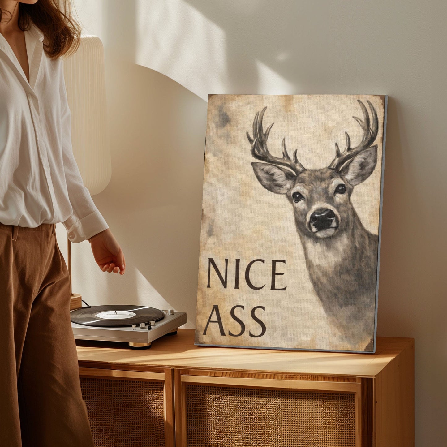 Nice Ass Deer Bathroom Wall Hangings Canvas