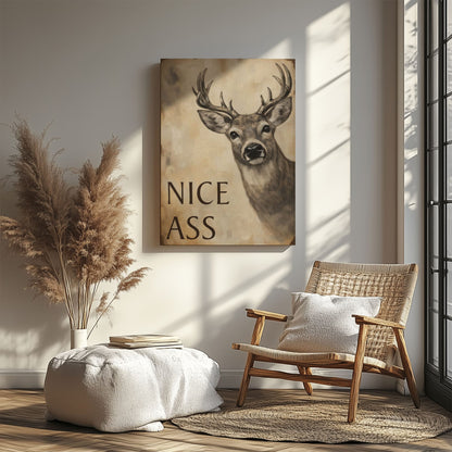 Nice Ass Deer Bathroom Wall Hangings Canvas