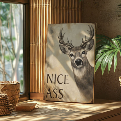 Nice Ass Deer Bathroom Wall Hangings Canvas