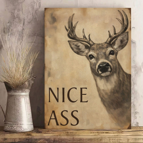 Nice Ass Deer Bathroom Wall Hangings Canvas