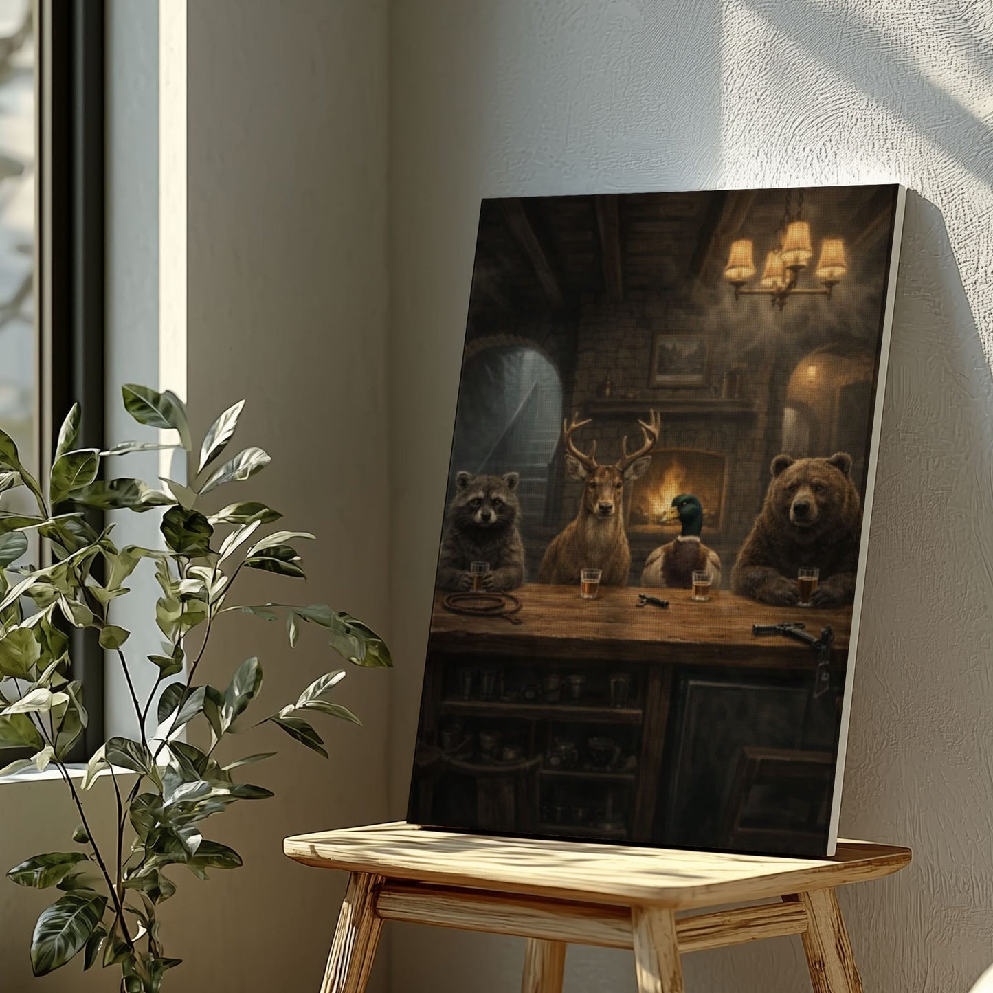 Animal Bar Wall Art Cabin Canvas