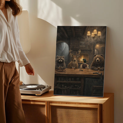 Animal Bar Wall Art Cabin Canvas