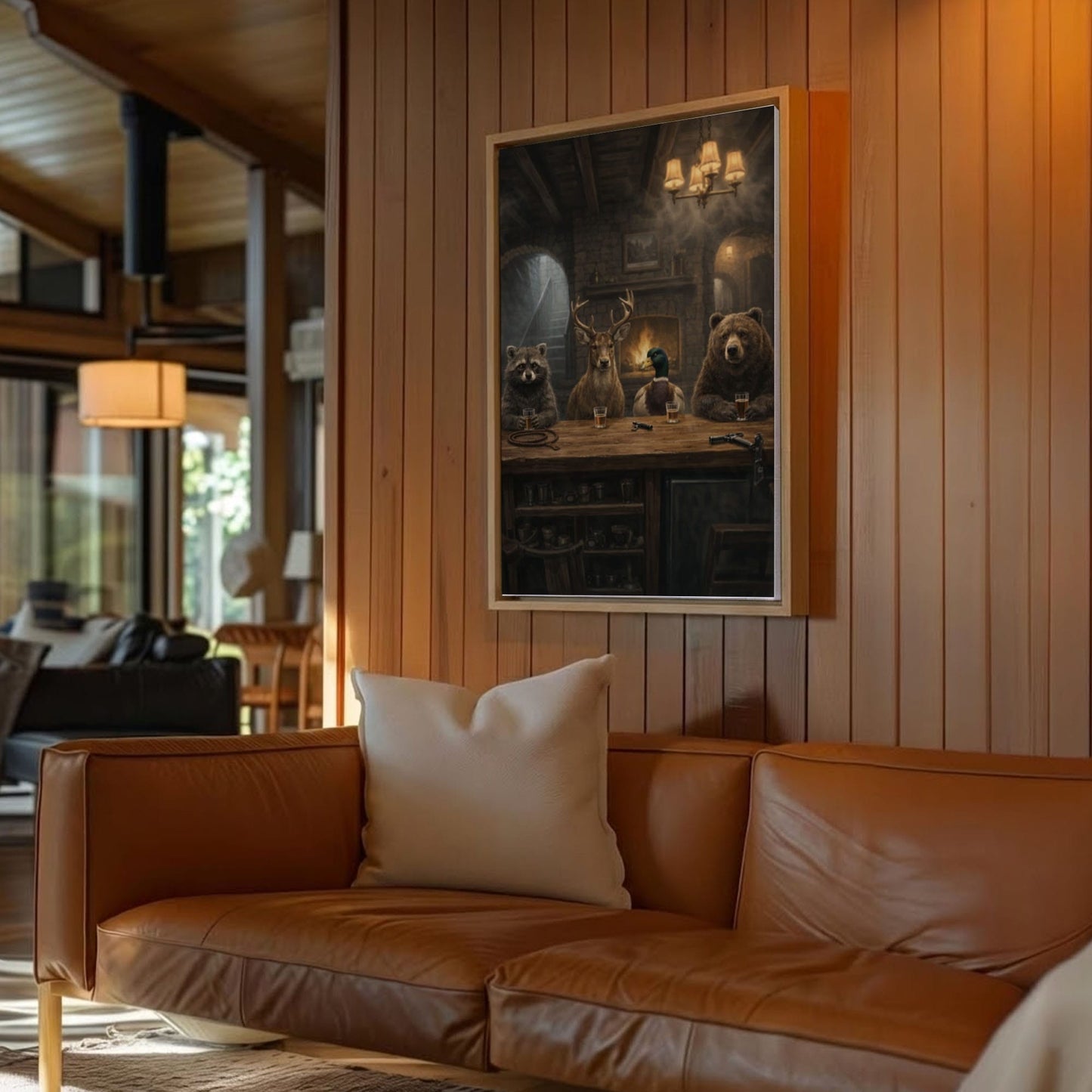 Animal Bar Wall Art Cabin Canvas