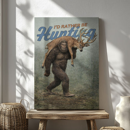 I’d Rather Be Hunting Bigfoot Deer Hunting Wall Art