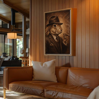 Gentleman Rabbit Smoking Cigar Wall Art