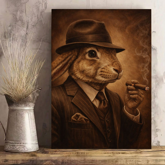 Gentleman Rabbit Smoking Cigar Wall Art