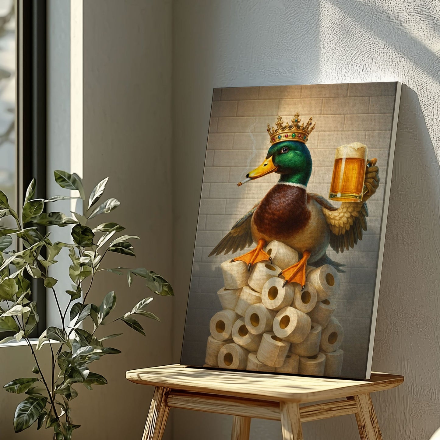 King Duck Bathroom Art – Toilet Humor Decor