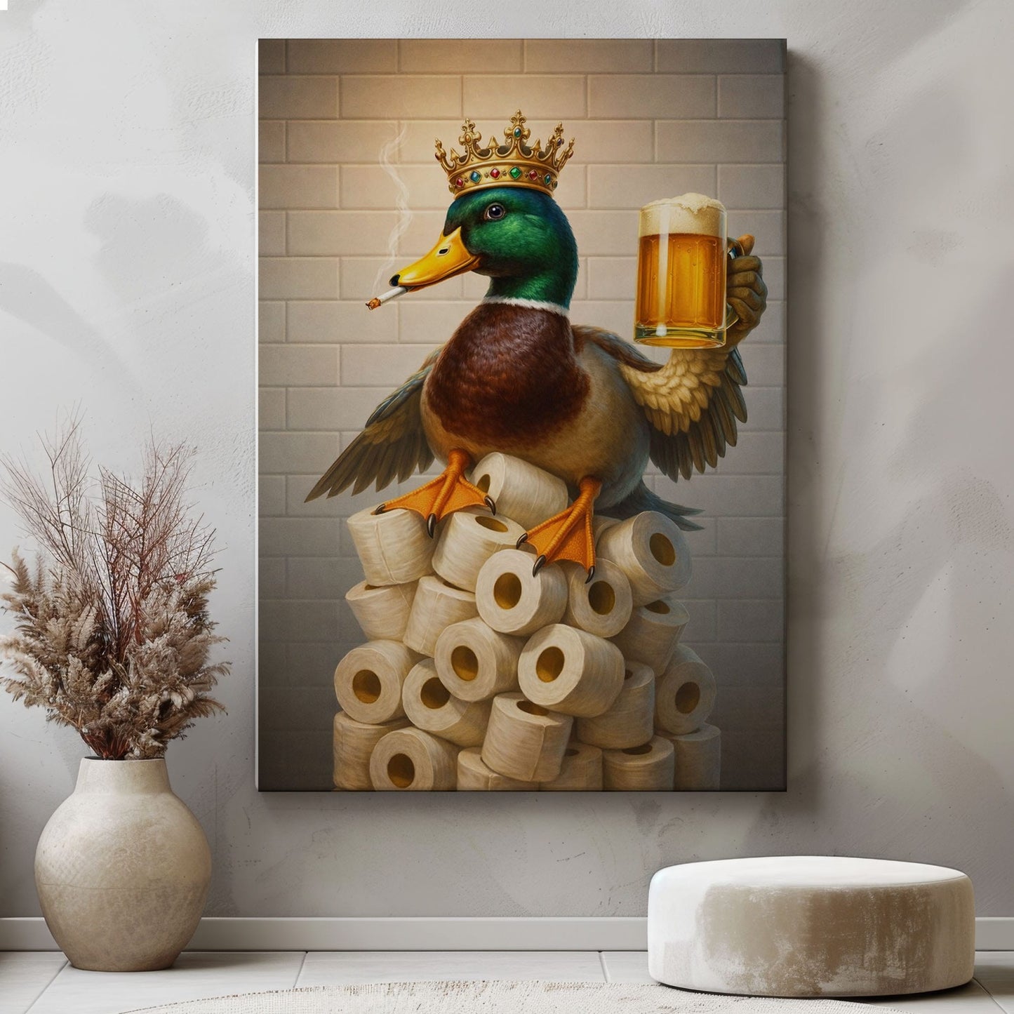 King Duck Bathroom Art – Toilet Humor Decor