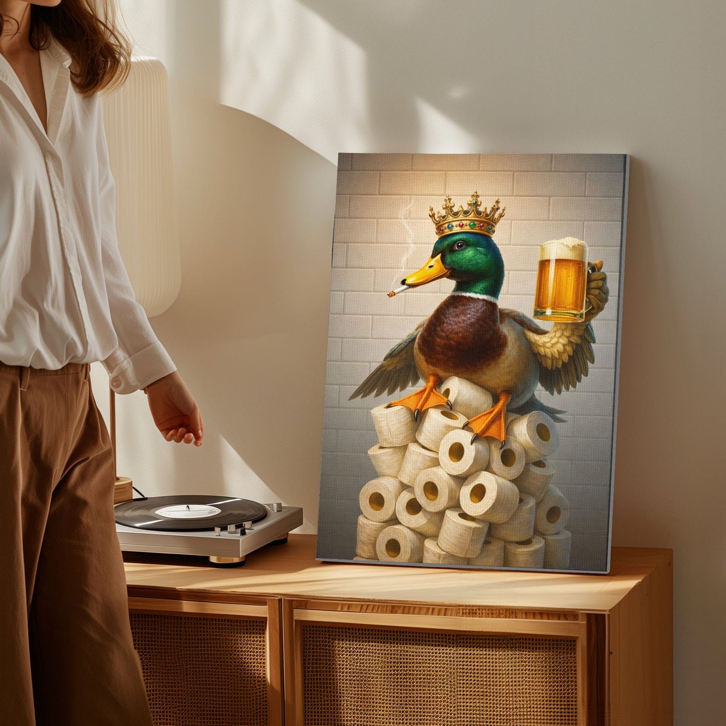 King Duck Bathroom Art – Toilet Humor Decor