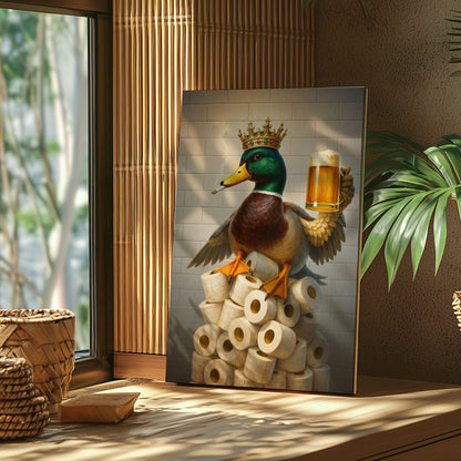 King Duck Bathroom Art – Toilet Humor Decor